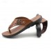 Fashion-Forward Men's Flip-Flops in Textured Tan Faux Leather with Studded Details - Ideal for Leisure Activities and Casual Wear