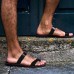 Men's Brown Faux Leather Slide Sandals with Comfortable Strap Design Casual Summer Footwear for Beach, Outdoor & Everyday Wear