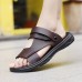 Men's Brown Adjustable Strap Sandals Casual, Comfortable Outdoor Footwear for Summer and Vacation