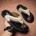 Men's Slippers & Flip-Flops Split Leather Breathable Comfortable Slip Resistant Loafer Black Khaki Beige