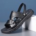Men's Brown Faux Leather Sports Sandals with Adjustable Strap and Comfortable Sole Perfect for Outdoor Activities and Casual Wear