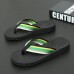 Men's Brown Flip Flops with Multi-Color Striped Strap, Casual Style for Beach and Summer Wear