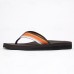 Men's Brown Flip Flops with Multi-Color Striped Strap, Casual Style for Beach and Summer Wear