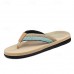 Red Men's Flip-Flops with Black and Gold Striped Thong Strap - Casual Summer Beach Sandals for Outdoor Activities