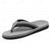 Red Men's Flip-Flops with Black and Gold Striped Thong Strap - Casual Summer Beach Sandals for Outdoor Activities