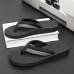 Red Men's Flip-Flops with Black and Gold Striped Thong Strap - Casual Summer Beach Sandals for Outdoor Activities