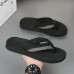 Red Men's Flip-Flops with Black and Gold Striped Thong Strap - Casual Summer Beach Sandals for Outdoor Activities