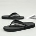 Red Men's Flip-Flops with Black and Gold Striped Thong Strap - Casual Summer Beach Sandals for Outdoor Activities