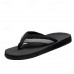 Red Men's Flip-Flops with Black and Gold Striped Thong Strap - Casual Summer Beach Sandals for Outdoor Activities