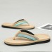 Red Men's Flip-Flops with Black and Gold Striped Thong Strap - Casual Summer Beach Sandals for Outdoor Activities