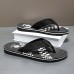 Men's Non-Slip Flip Flops - Lightweight Casual Beach Sandals with Textured Sole and Stylish Pattern, Ideal for Summer and Outdoor Use