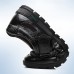 Men's Black Faux Leather Sandals Breathable Cut-Out Design with Adjustable Strap, Comfortable Summer Shoes for Casual and Outdoor Wear