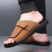 Men's Tan Suede Slide Sandals - Adjustable Strap, Lightweight, Comfortable Slip-On Style for Casual Summer Wear and Indoor Use