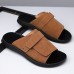 Men's Tan Suede Slide Sandals - Adjustable Strap, Lightweight, Comfortable Slip-On Style for Casual Summer Wear and Indoor Use