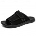 Men's Tan Suede Slide Sandals - Adjustable Strap, Lightweight, Comfortable Slip-On Style for Casual Summer Wear and Indoor Use