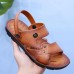 Men's Retro Striped Dual-Purpose Sandals with Adjustable Straps, Versatile and Stylish for Outdoor or Casual Wear