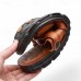 Men's Retro Striped Dual-Purpose Sandals with Adjustable Straps, Versatile and Stylish for Outdoor or Casual Wear