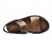Men's Black Leather Sandals with Adjustable Strap, Stylish Cross-Design for Casual, Outdoor and Summer Wear