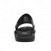 Men's Black Leather Sandals with Adjustable Strap, Stylish Cross-Design for Casual, Outdoor and Summer Wear