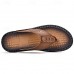 Men's Brown Faux Leather Flip-Flop Sandals with Comfortable Footbed and Durable Rubber Sole - Ideal for Casual Summer Outings and Beachwear