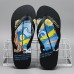 Men's Artistic Flip-Flops with Blue and Yellow Comic Print - Perfect for Casual Outings and Beach Days