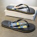 Men's Artistic Flip-Flops with Blue and Yellow Comic Print - Perfect for Casual Outings and Beach Days