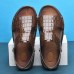 Men's Brown Crocodile Pattern Sandals with Adjustable Strap, Stylish Design for Casual, Outdoor and Summer Wear