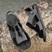 Men's Brown Crocodile Pattern Sandals with Adjustable Strap, Stylish Design for Casual, Outdoor and Summer Wear