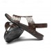 Men's Brown Crocodile Pattern Sandals with Adjustable Strap, Stylish Design for Casual, Outdoor and Summer Wear