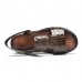 Men's Brown Crocodile Pattern Sandals with Adjustable Strap, Stylish Design for Casual, Outdoor and Summer Wear