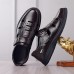 Men's Brown Faux Leather Fisherman Sandals - Breathable Closed-Toe Design with Adjustable Strap for Summer Casual and Outdoor Wear