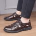 Men's Brown Faux Leather Fisherman Sandals - Breathable Closed-Toe Design with Adjustable Strap for Summer Casual and Outdoor Wear