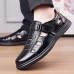 Men's Brown Faux Leather Fisherman Sandals - Breathable Closed-Toe Design with Adjustable Strap for Summer Casual and Outdoor Wear