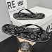 Youthful Black Flip-Flops with Cartoon Skull Print - Fun and Edgy Footwear for Concerts and Festive Casual Outings