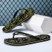 Youthful Black Flip-Flops with Cartoon Skull Print - Fun and Edgy Footwear for Concerts and Festive Casual Outings