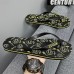 Youthful Black Flip-Flops with Cartoon Skull Print - Fun and Edgy Footwear for Concerts and Festive Casual Outings