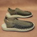 Men's Tan Slip-On Outdoor Sandals with Braided Detailing, Casual Style for Summer and Beach Activities