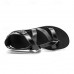 Men's Black Faux Leather Gladiator Sandals with Strappy Design and Buckle Closure, Ideal for Casual Summer Wear