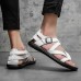 Men's Black Faux Leather Gladiator Sandals with Strappy Design and Buckle Closure, Ideal for Casual Summer Wear