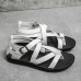 Men's Black Faux Leather Gladiator Sandals with Strappy Design and Buckle Closure, Ideal for Casual Summer Wear