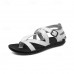 Men's Black Faux Leather Gladiator Sandals with Strappy Design and Buckle Closure, Ideal for Casual Summer Wear