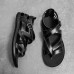 Men's Black Faux Leather Gladiator Sandals with Strappy Design and Buckle Closure, Ideal for Casual Summer Wear