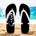 Men's Gothic Skull Flip Flops Comfortable Non-Slip Sandals with Graphic Print for Beach, Pool and Summer Outings