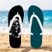Men's Gothic Skull Flip Flops Comfortable Non-Slip Sandals with Graphic Print for Beach, Pool and Summer Outings