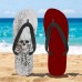 Men's Gothic Skull Flip Flops Comfortable Non-Slip Sandals with Graphic Print for Beach, Pool and Summer Outings