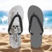Men's Gothic Skull Flip Flops Comfortable Non-Slip Sandals with Graphic Print for Beach, Pool and Summer Outings