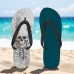 Men's Gothic Skull Flip Flops Comfortable Non-Slip Sandals with Graphic Print for Beach, Pool and Summer Outings