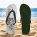 Men's Gothic Skull Flip Flops Comfortable Non-Slip Sandals with Graphic Print for Beach, Pool and Summer Outings