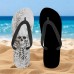 Men's Gothic Skull Flip Flops Comfortable Non-Slip Sandals with Graphic Print for Beach, Pool and Summer Outings