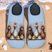 Men's Funny Beach Water Shoes - Cartoon Chicken Print, Quick-Dry Aqua Socks for Swimming, Surfing & Outdoor Activities